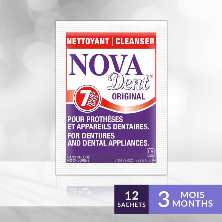Novadent Original 3 mois - Nettoyant pour prothèses et appareils dentaires